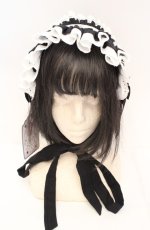 画像2: Hoshibako Works / シャンティクリーム・パティスリー　ヘッドドレス  クロ O-26-10-27-1038-LO-AC-OW-OS (2)