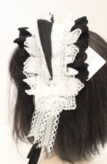 画像3: ATELIER PIERROT / Mimi de Chat Lace Headdress　ヘッドドレス  ブラック×ホワイト O-26-10-27-1041-EL-AC-OW-OS (3)