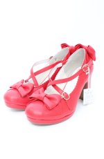 画像1: Lococo×byあしながおじさん / My Ribbon Shoes 24.0cm アカ O-26-10-27-1004-LO-SH-OW-OS (1)