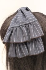 画像3: 尾州ロリィタ / ヘッドドレス  ブルーグレーストライプ O-26-10-27-1021-LO-AC-OW-OS (3)
