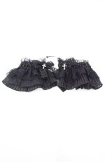 画像1: ATELIER PIERROT / holy veil cuffs　カフス/お袖留め  ブラック O-26-10-27-1024-EL-ZA-OW-OS (1)