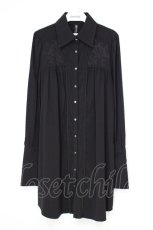 画像1: Ozz Croce / 刺繍入りシャツワンピース  ブラック O-26-10-27-081-OO-OP-IG-OS (1)