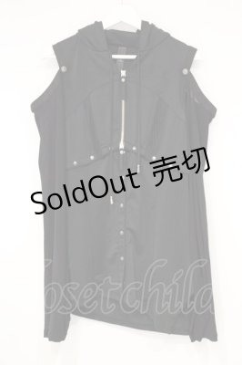 Preview of ノースリーブオフショルフードカットソー  ブラック