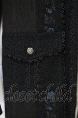 画像3: Ozz oneste / レースアップパイルカーディガン  ブラック×薔薇刺繍 O-26-10-27-084-OO-TO-IG-OS (3)