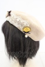 画像2: axes femme / ブローチ付きサマーベレー 57.5cm キナリ O-26-10-28-005-AX-AC-OW-OS (2)