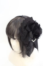 画像1: ATELIER PIERROT / 薔薇レースカチューシャ  ブラック O-26-10-28-049-EL-AC-IG-OS (1)