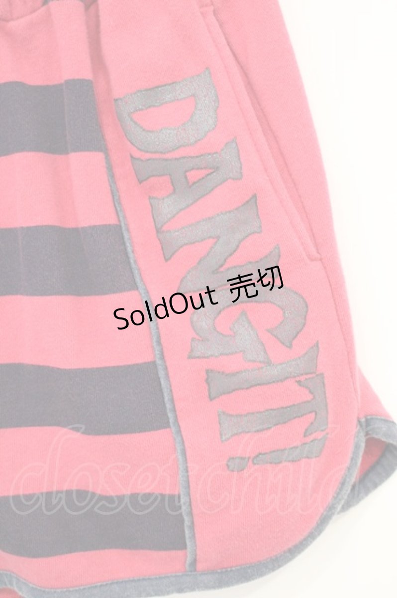 画像2: Candy Stripper / ボーダースウェットショートパンツ 2 ピンク×パープル O-26-10-29-031-PU-PA-IG-OS (2)