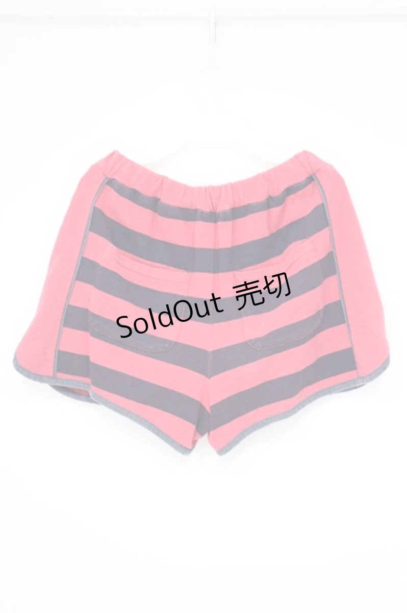 画像3: Candy Stripper / ボーダースウェットショートパンツ 2 ピンク×パープル O-26-10-29-031-PU-PA-IG-OS (3)