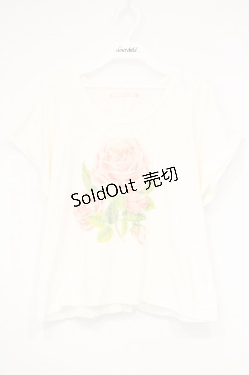 画像1: Candy Stripper / ローズプリントTシャツ 2 オフシロ O-26-10-29-037-PU-TS-IG-OS (1)