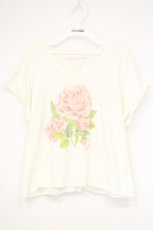 画像1: Candy Stripper / ローズプリントTシャツ 2 オフシロ O-26-10-29-037-PU-TS-IG-OS (1)