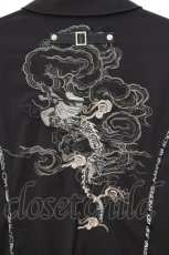 画像4: Ozz Croce / ジャガードライン半袖ブラウス  ブラック O-26-10-29-068-OO-BL-IG-OS (4)