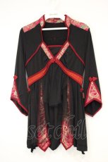 画像1: Ozz oneste / チャイナボタンチュニック  ブラック×レッド O-26-10-29-072-OO-TO-IG-OS (1)