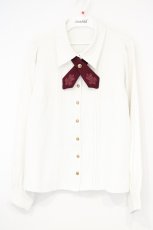 画像1: Amavel / Historical Butler クロスタイブラウス  シロ×ワイン O-26-10-29-013-CA-BL-IG-OS (1)
