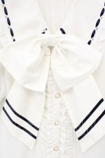 画像2: axes femme kawaii / ビッグリボンセーラーブラウス  シロ×ネイビー O-26-10-29-016-AX-BL-IG-OS (2)