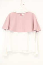 画像4: Amavel / 鈴猫みくじの縁結ケープ付ブラウス  シロ×ピンク O-26-10-29-020-CA-BL-IG-OS (4)