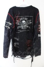画像3: MAD / 蜘蛛の巣レースレイヤードカットソー M ブラック×レッド O-26-10-30-041-PU-TO-IG-OS (3)