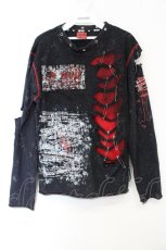 画像1: MAD / セーフティーピンダメージカットソー  ブラック O-26-10-30-042-PU-TO-IG-OS (1)