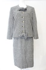 画像1: INGEBORG / 金釦使いハウンドトゥースセットアップ  クロ×シロ O-26-10-30-044-LO-OP-OW-OS (1)