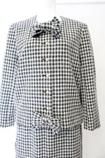 画像2: INGEBORG / 金釦使いハウンドトゥースセットアップ  クロ×シロ O-26-10-30-044-LO-OP-OW-OS (2)