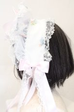 画像2: BABY,THE STARS SHINE BRIGHT / Innocent Opal Bouquet Princess ボンネット  シロ O-26-10-30-050-BA-OP-IG-OS (2)