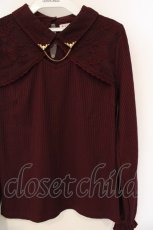 画像2: axes femme / カットワークデザインプルオーバー F ワイン O-26-10-30-007-AX-TO-IG-OS (2)