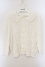 画像1: Jane Marple / Crochet cherry lace collar cardigan（クロシェットチェリーレースカラーカーディガン） M シロ O-26-10-30-011-JM-TO-IG-OS (1)