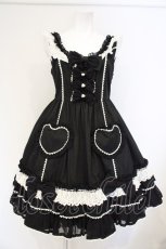 画像1: Angelic Pretty / Powder Heartジャンパースカート  クロ×シロ O-26-10-30-022-AP-OP-OW-OS (1)