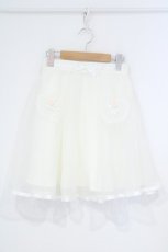 画像1: Secret Honey / ハートポケットオーガンジースカート  シロ O-26-10-31-038-CA-SK-OW-OS (1)
