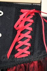 画像2: MAJOH(MR corset) / TIERED LACE TAIL VERY SHORT CORSET XS ブラック×レッド O-26-10-31-050-LO-ZA-OW-OS (2)