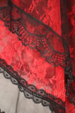 画像3: MAJOH(MR corset) / TIERED LACE TAIL VERY SHORT CORSET XS ブラック×レッド O-26-10-31-050-LO-ZA-OW-OS (3)