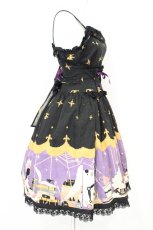 画像6: ALICE and the PIRATES / Marionette in my closet room柄 ジャンパースカートII  クロ×パープル O-26-10-31-052-PA-OP-OW-OS (6)