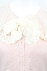 画像2: INGEBORG / レースカラー半袖ニットセットアップ  ピンク O-26-10-31-001-LO-OP-OW-OS (2)