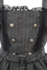 画像2: DARK IN LOVE / Dark striped double-breasted doll dress　ジャンパースカート S ブラック O-26-10-31-053-PU-OP-OW-OS (2)