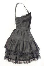 画像4: DARK IN LOVE / Dark striped double-breasted doll dress　ジャンパースカート S ブラック O-26-10-31-053-PU-OP-OW-OS (4)