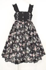 画像1: axes femme POETIQUE / 白鳥レースプリントワンピース M クロ O-26-10-31-054-AX-OP-OW-OS (1)