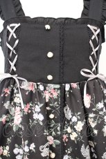 画像2: axes femme POETIQUE / 白鳥レースプリントワンピース M クロ O-26-10-31-054-AX-OP-OW-OS (2)