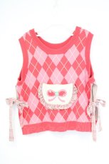 画像3: LOLITA / Decora Pink Plaid Sheep& Pocket Sided Sweater Vest　ベスト  ピンク O-26-10-31-076-LO-TO-OW-OS (3)