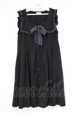 画像1: axes femme POETIQUE / セーラー襟カットチュニック M クロ O-26-10-31-078-AX-OP-OW-OS (1)