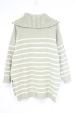 画像3: axes femme / ハーフジップデザインニット  グリーン O-26-10-31-079-AX-TO-IG-OS (3)