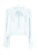 画像1: axes femme POETIQUE / レースラッフルフリルブラウス M ミント O-26-10-31-084-AX-BL-IG-OS (1)