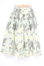 画像1: INGEBORG / 薔薇柄スカート  グリーン O-26-10-31-088-LO-SK-OW-OS (1)