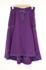 画像1: axes femme / フロント編上レース切替スカート M パープル O-26-10-31-090-AX-SK-OW-OS (1)