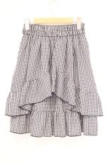 画像3: axes femme POETIQUE / リボン付バックフリルスカート M クロ×シロ O-26-10-31-093-AX-SK-IG-OS (3)