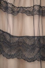 画像2: axes femme / レースティアードスカート M ベージュ×クロ O-26-10-31-095-AX-SK-IG-OS (2)