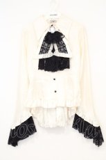 画像1: MARBLE / ビジュータイ付きバッスルリボンブラウス  アイボリー O-26-10-31-019-GO-BL-OW-OS (1)