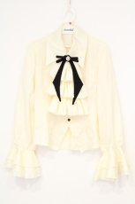 画像1: MARBLE / ヴァンパイアタイ付きビショップスリーブブラウス  オフホワイト O-26-10-31-020-GO-BL-OW-OS (1)