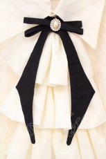 画像2: MARBLE / ヴァンパイアタイ付きビショップスリーブブラウス  オフホワイト O-26-10-31-020-GO-BL-OW-OS (2)