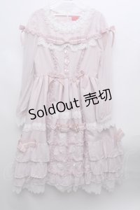 BABY,THE STARS SHINE BRIGHT / Ribbon Couture Paletteワンピース  ピンク S-23-12-13-028-BA-OP-AS-ZS