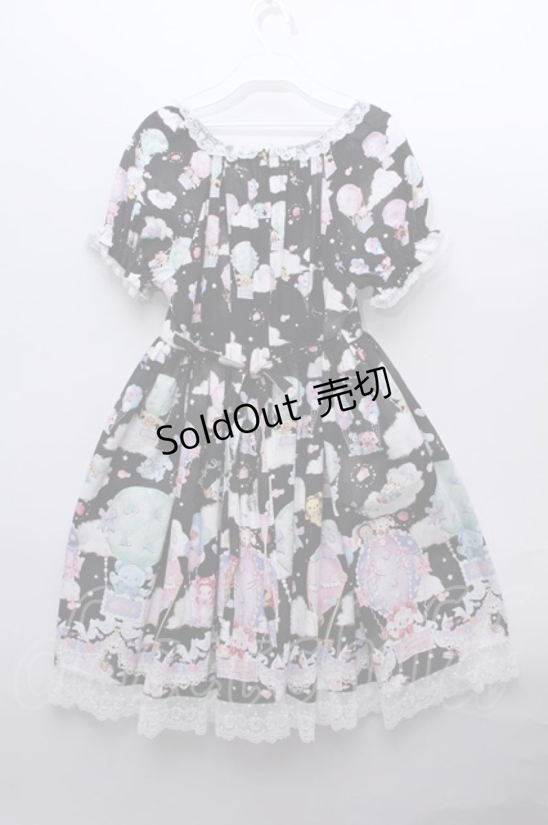 画像2: BABY,THE STARS SHINE BRIGHT / くみゃちゃんのふわふわお空でTea Partyワンピース  黒 S-23-12-20-037-BA-OP-AS-ZS (2)
