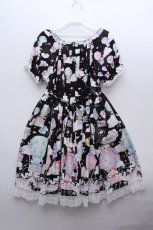 画像2: BABY,THE STARS SHINE BRIGHT / くみゃちゃんのふわふわお空でTea Partyワンピース  黒 S-23-12-20-037-BA-OP-AS-ZS (2)